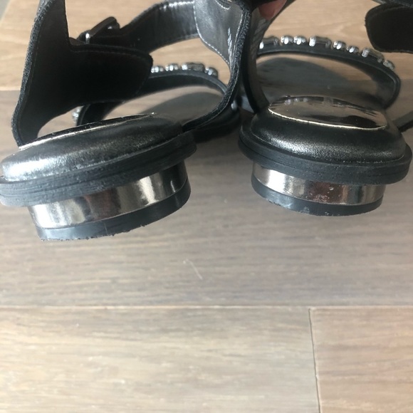 CE collection black sandals gems shiny size 6.5 cute chic walking shoes - Picture 6 of 7